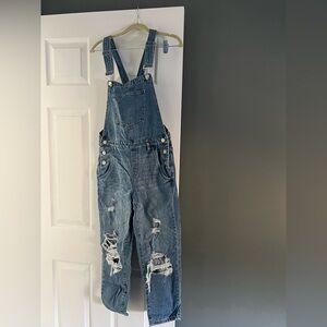 Blank NYC Distressed Denim Overalls